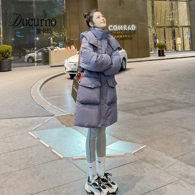 羽绒服女款中长款2026冬季新款韩版时尚高级感小个子宽松加厚外套