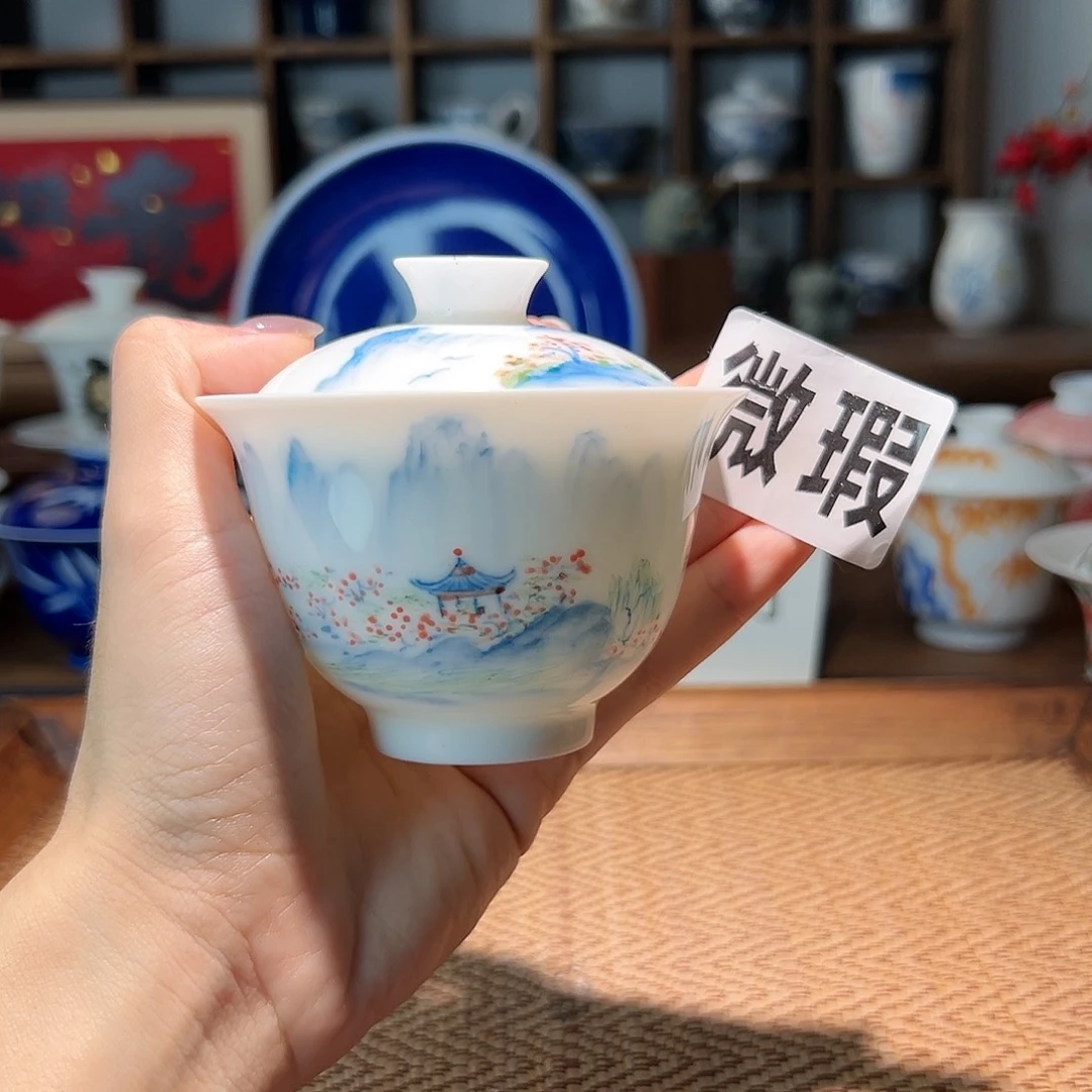 【闪购商品】微瑕 手绘 盖碗