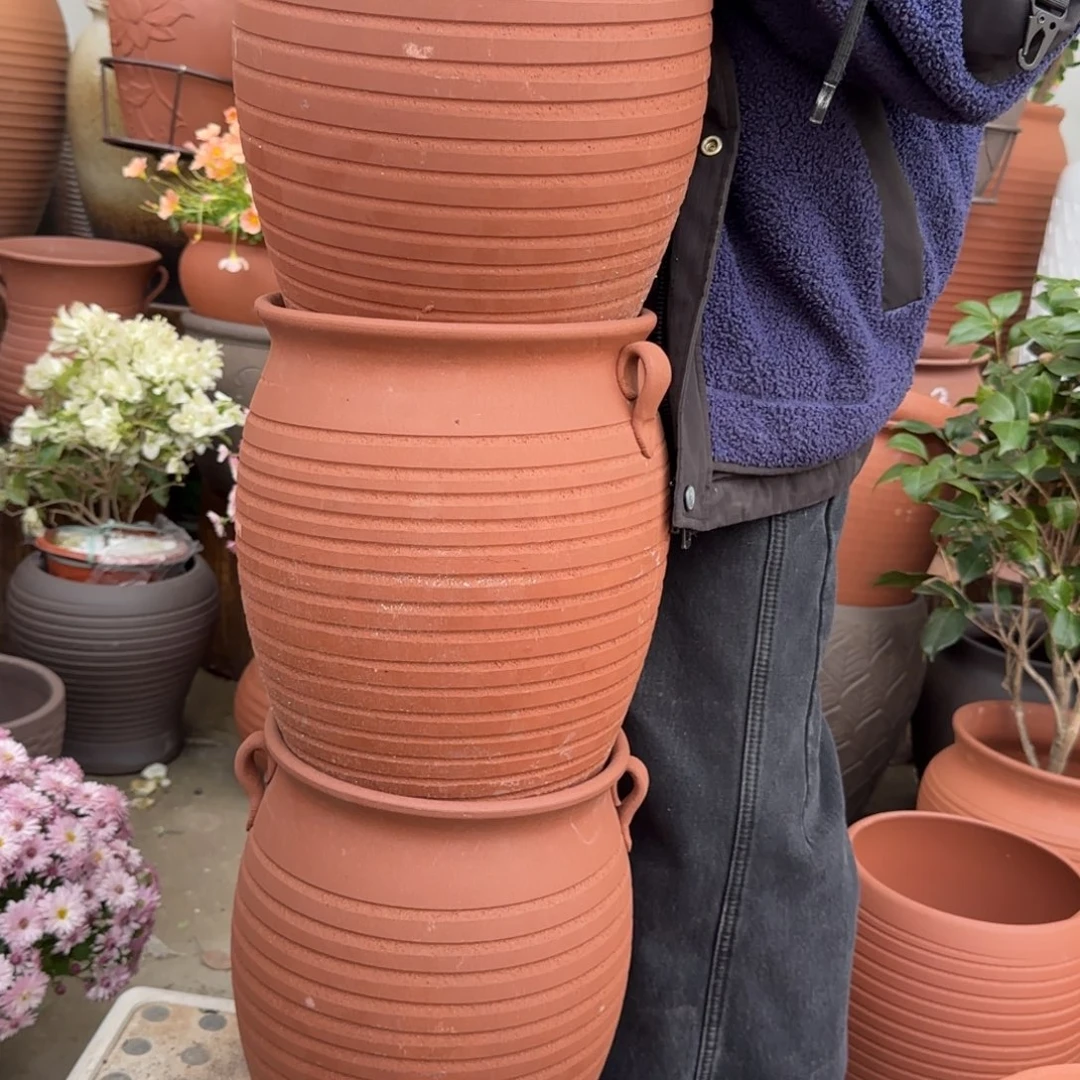 紫砂花盆口22高32宜兴紫砂瑕疵粘釉