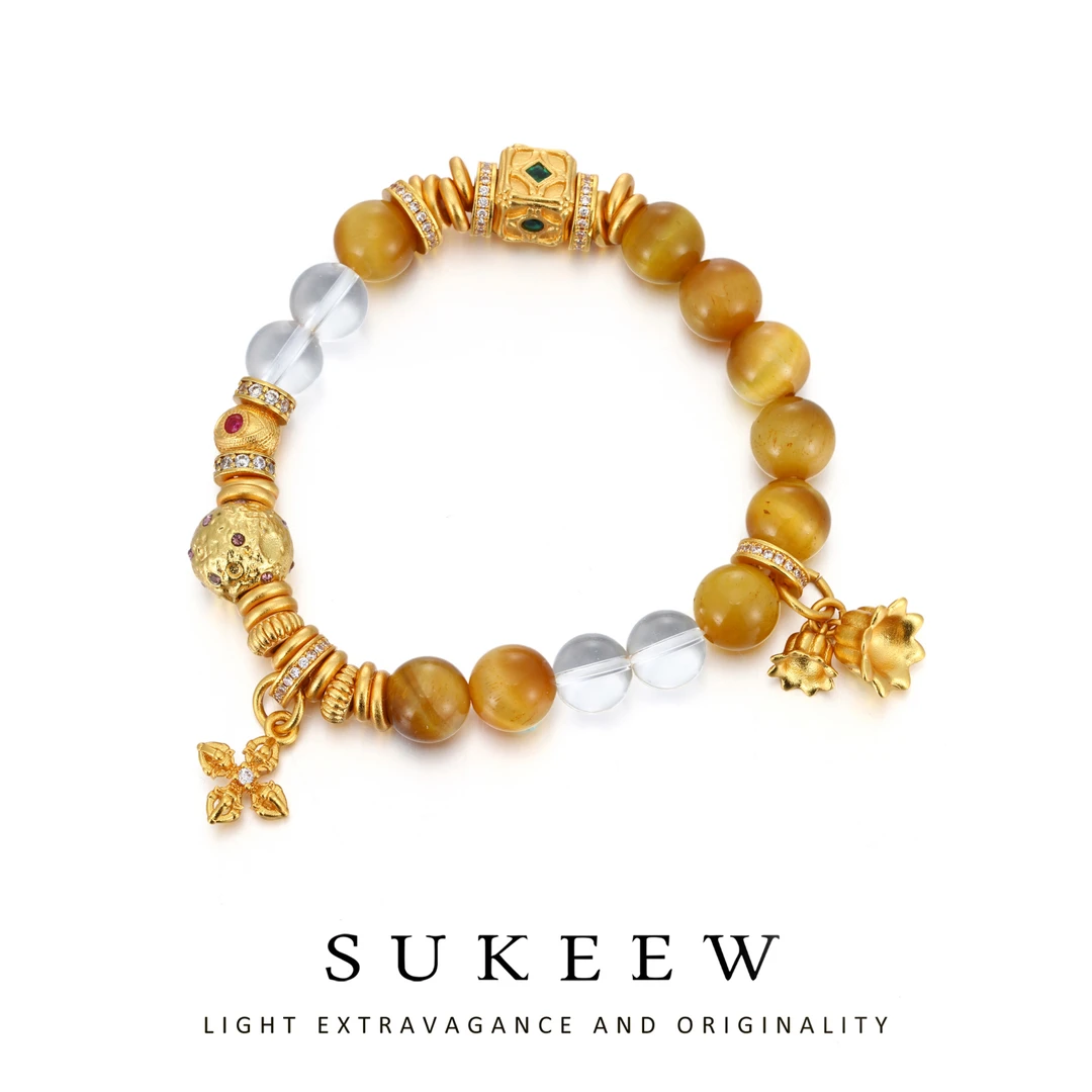 SUKEEW/酥可 铜合金手链 新中式珠珠优雅铃兰花气质手链769112