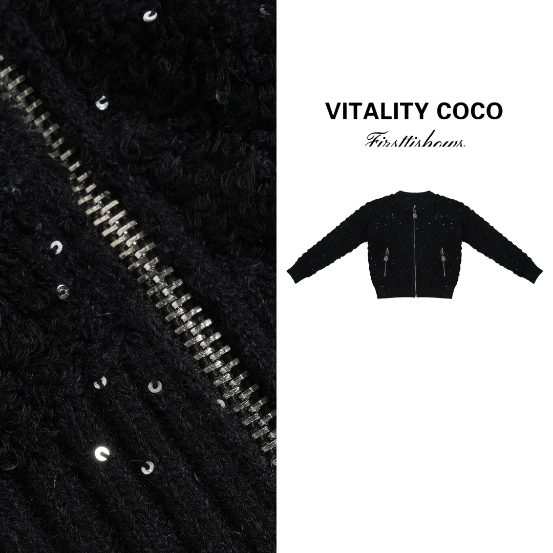 VITALITY COCO·LOU系列新款女装 百搭针织毛衣开衫外套-2689