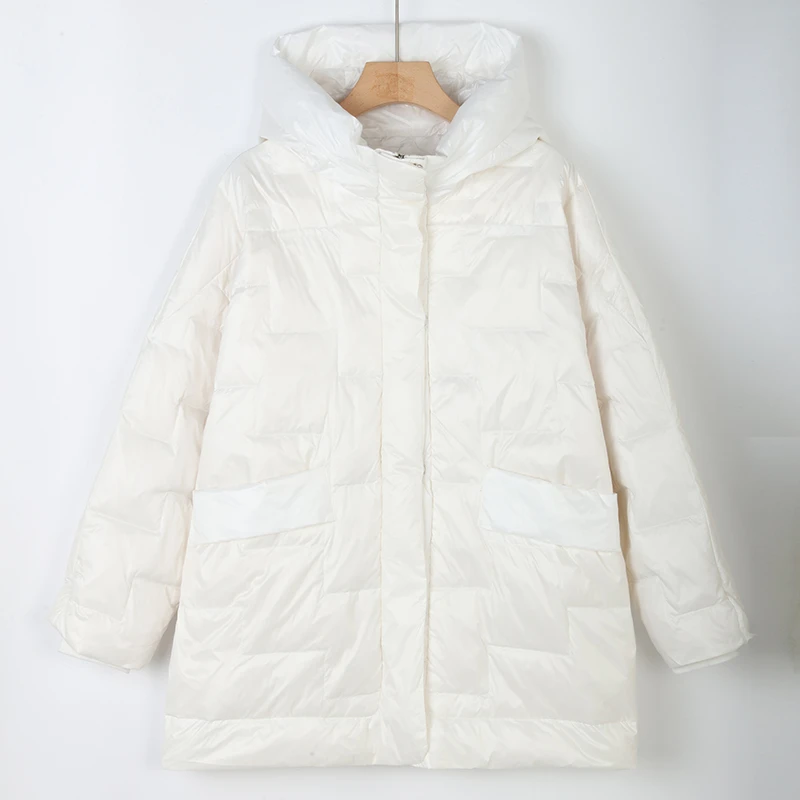 惠！小慧家新款小中长连帽羽绒服外套-1906
