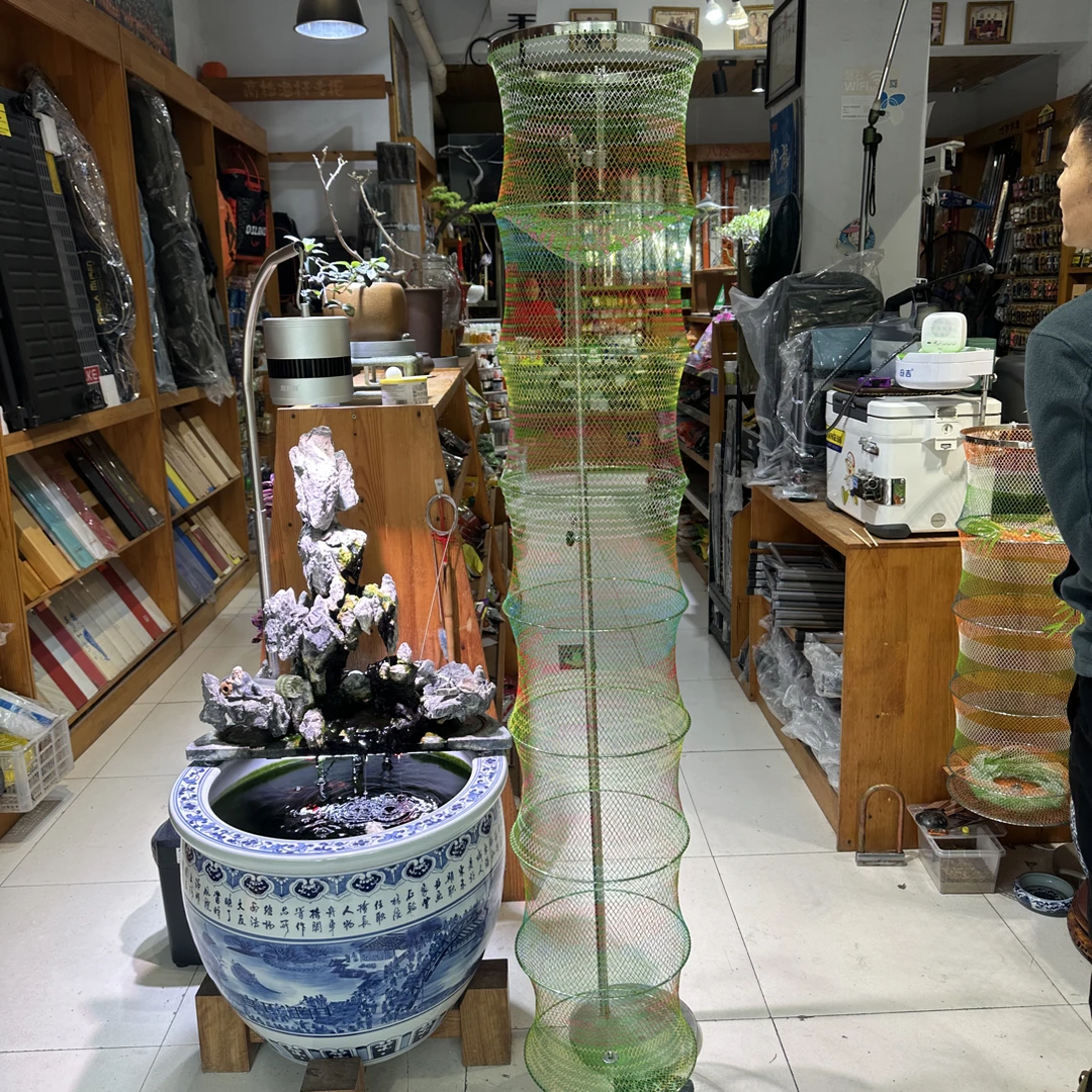 30直径1.6米16编原色原丝pe线304不锈钢圈口纯手工编织鱼护