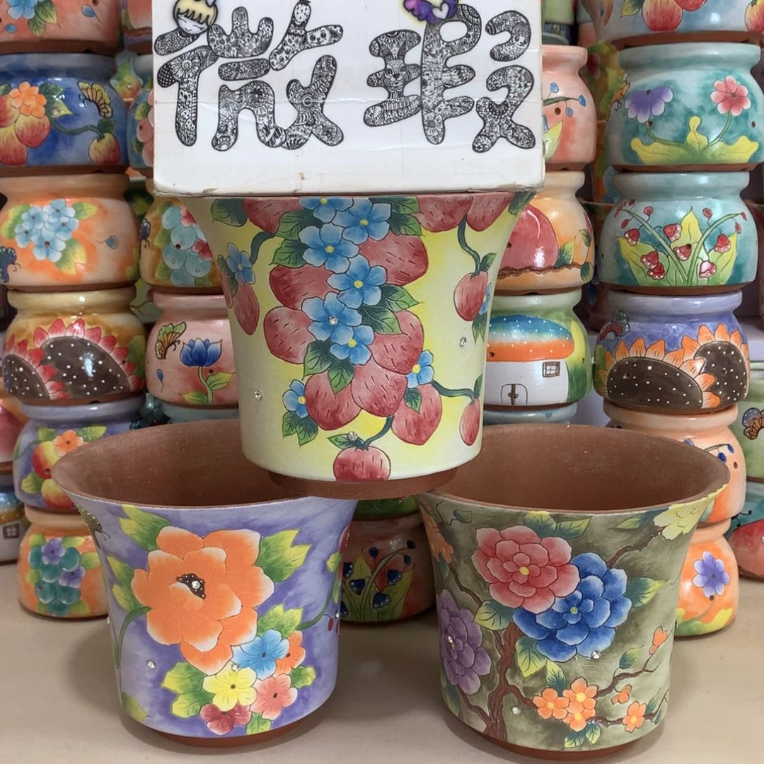 口15高13手工花盆瑕疵