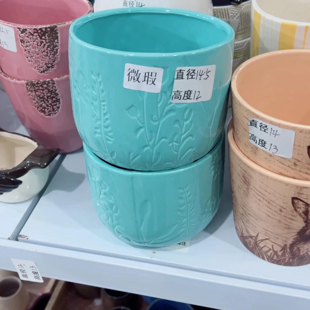 有孔，陶瓷花盆满10米包邮发货