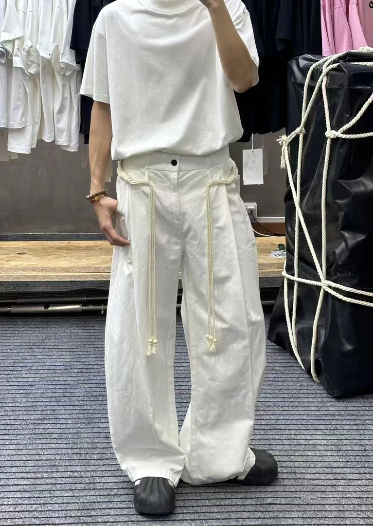 【DBG】春夏新款百搭纯色弯刀阔腿裤情侣款宽松休闲裤长裤2599*K