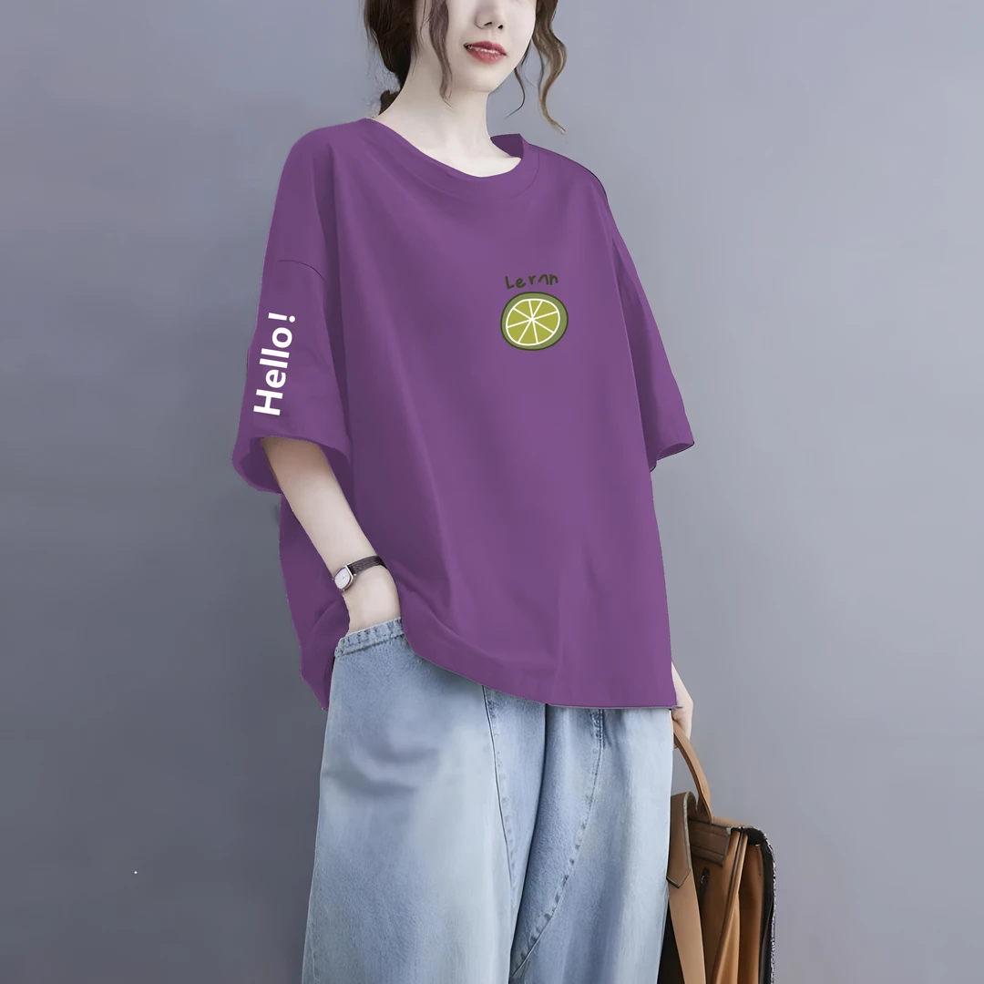 夏季大码女装纯棉短袖t恤爆款2025新款宽松显瘦洋气减龄半袖上衣