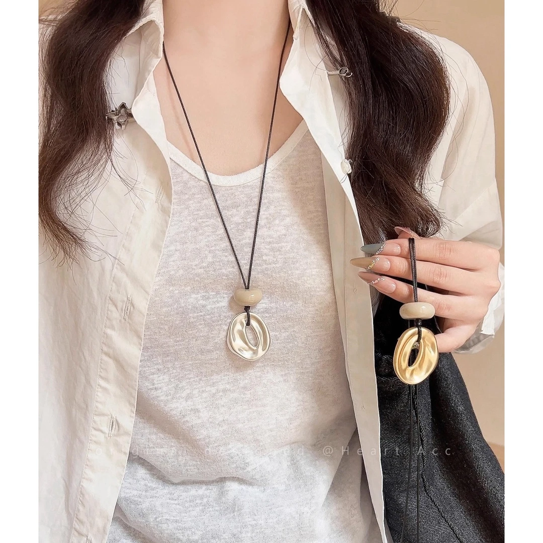 合金项链 韩国简约不规则几何吊坠项链女锁骨链气质百搭配饰