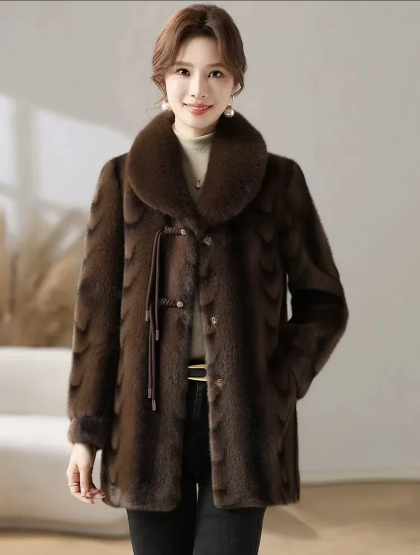 2025新款皮毛一体时尚百搭洋气冬款女士大衣