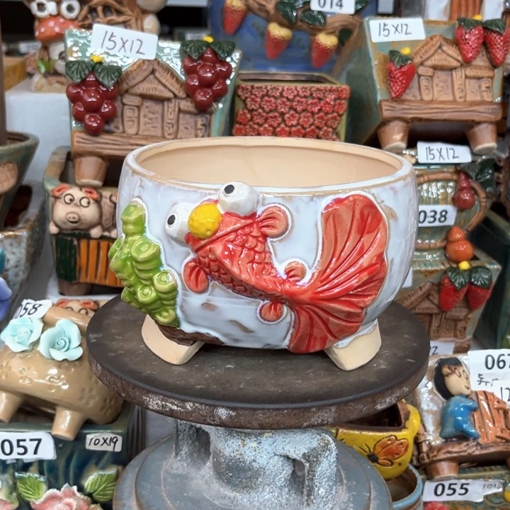 紫砂花盆粗陶材质多肉花盆