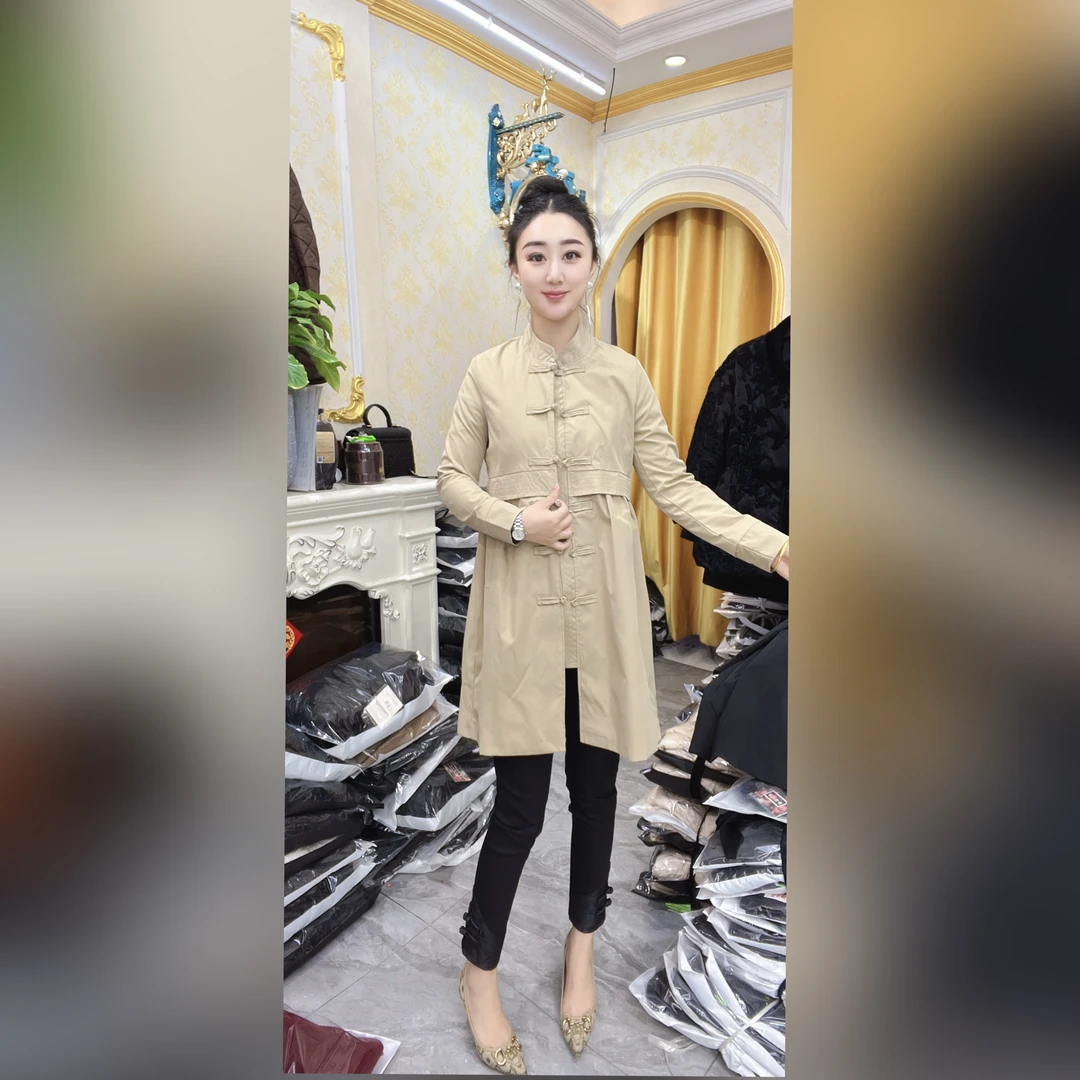 （7060）雪颖家2025年春季新款显瘦简约气质百搭中长款薄风衣女