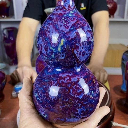 摆件骞*尚峰钧窑作品葫芦瓶
