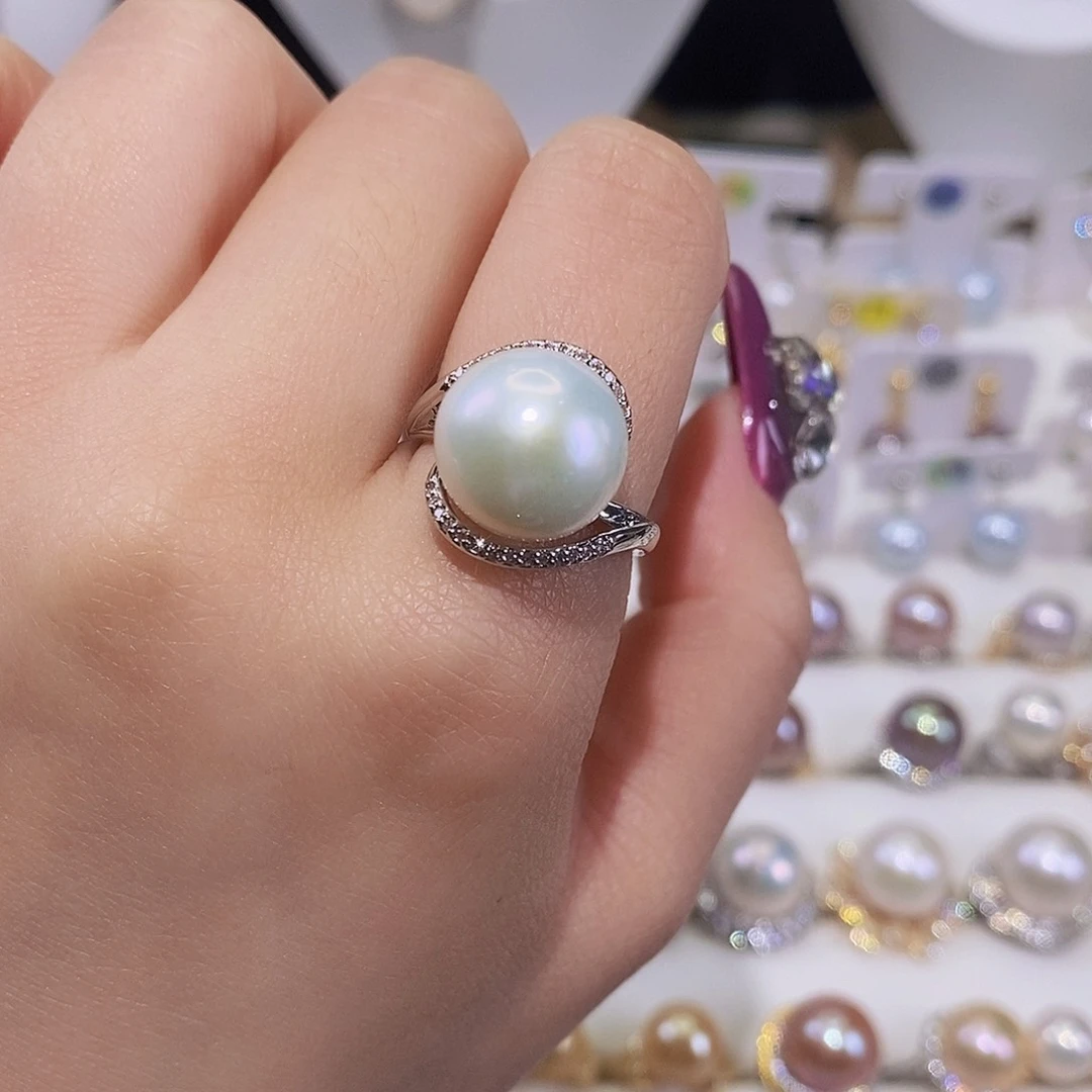 淡水珍珠戒指合金