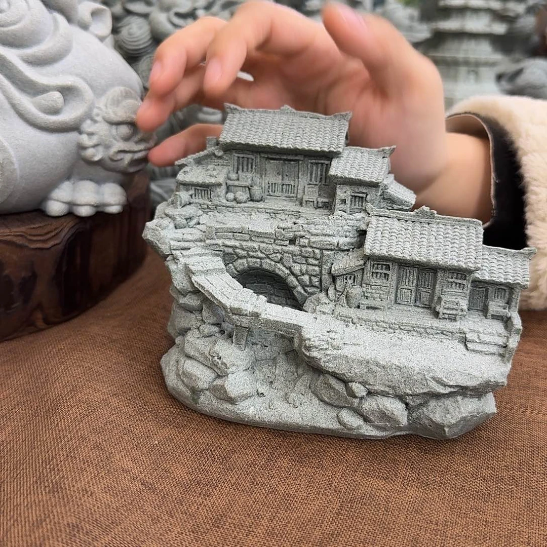石材青砂石农家小院大号带桥