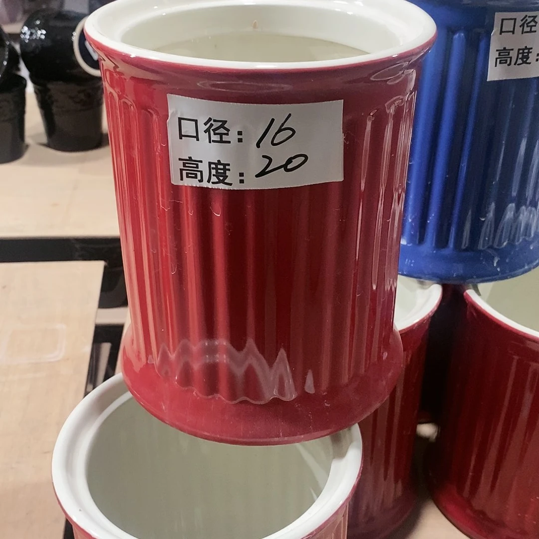 【闪购商品】微瑕花盆-罗马柱16×20-1个红