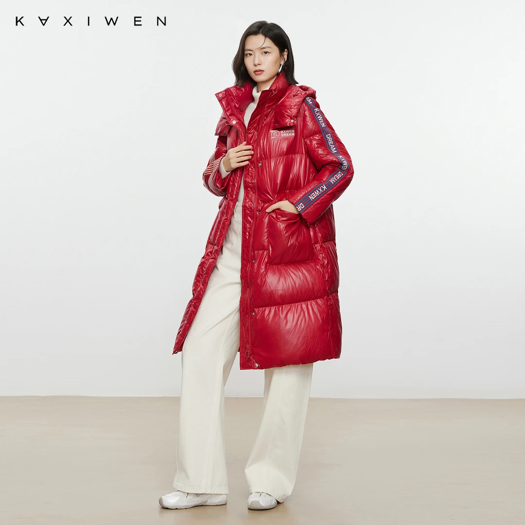 【NOJI&KXW】安可拉红美式织带冬季新款泡芙轻暖外套女X10BYS8763