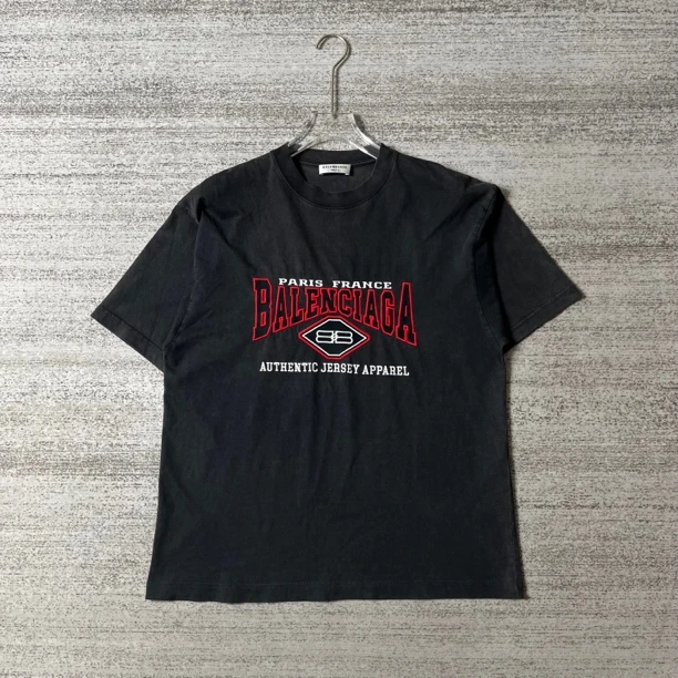 99新 Balenciaga/巴黎世家 蝙蝠刺绣logo圆领短袖/XXS码#4439