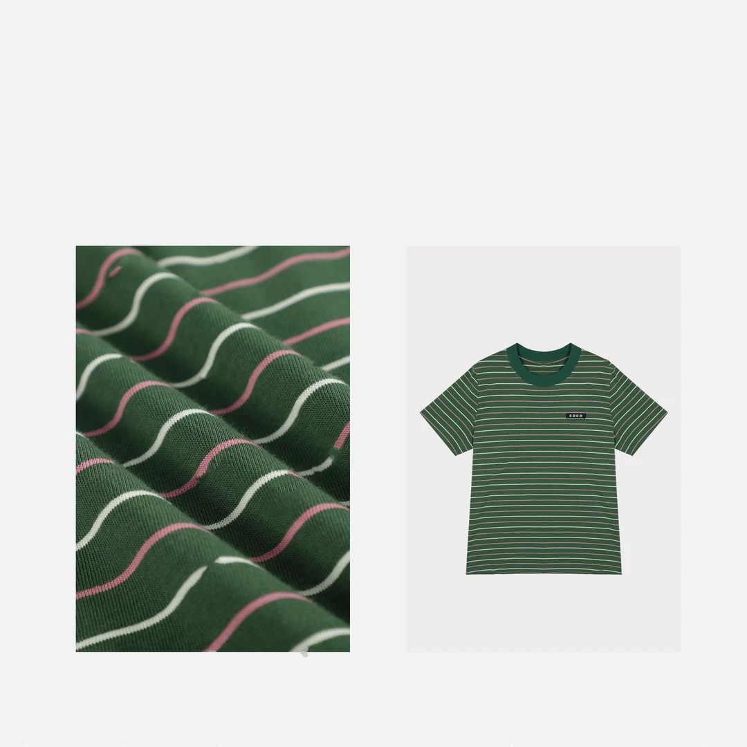 安安推荐【布莱斯】100棉条纹设计清凉吸汗透气短袖TXS51119299L