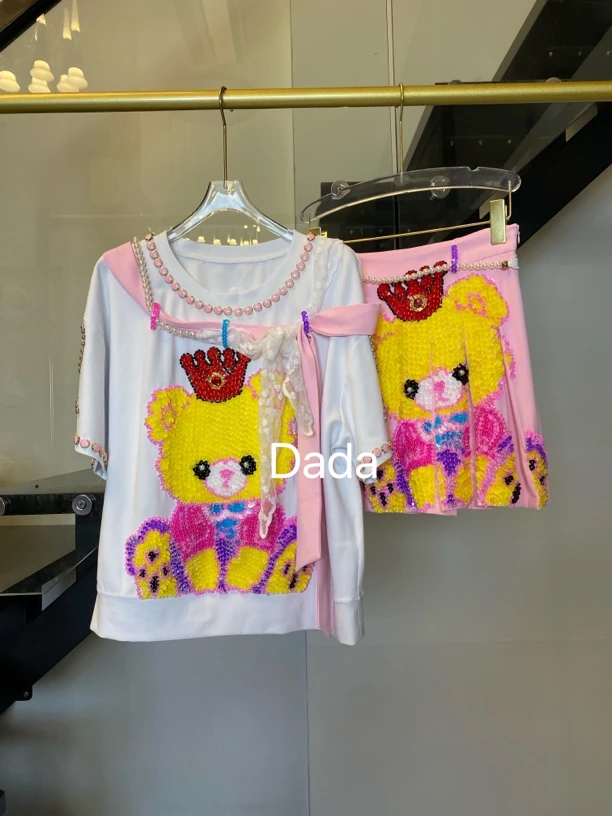 Dada设计款新款重工个性款休闲时尚百搭洋气休闲套装C12768