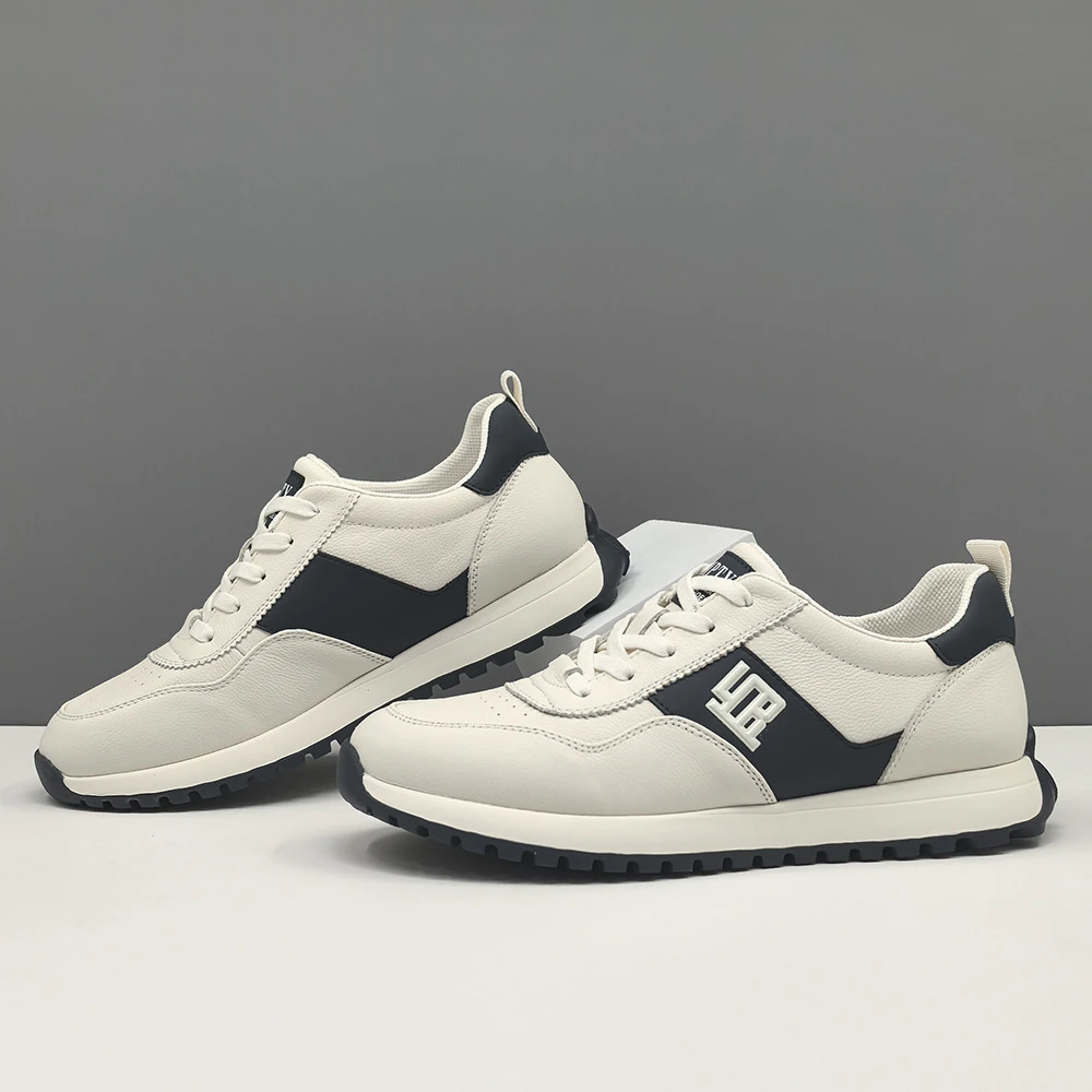 欧洲站男鞋2025新款真皮软底板鞋男个性百搭休闲鞋子男款透气潮鞋