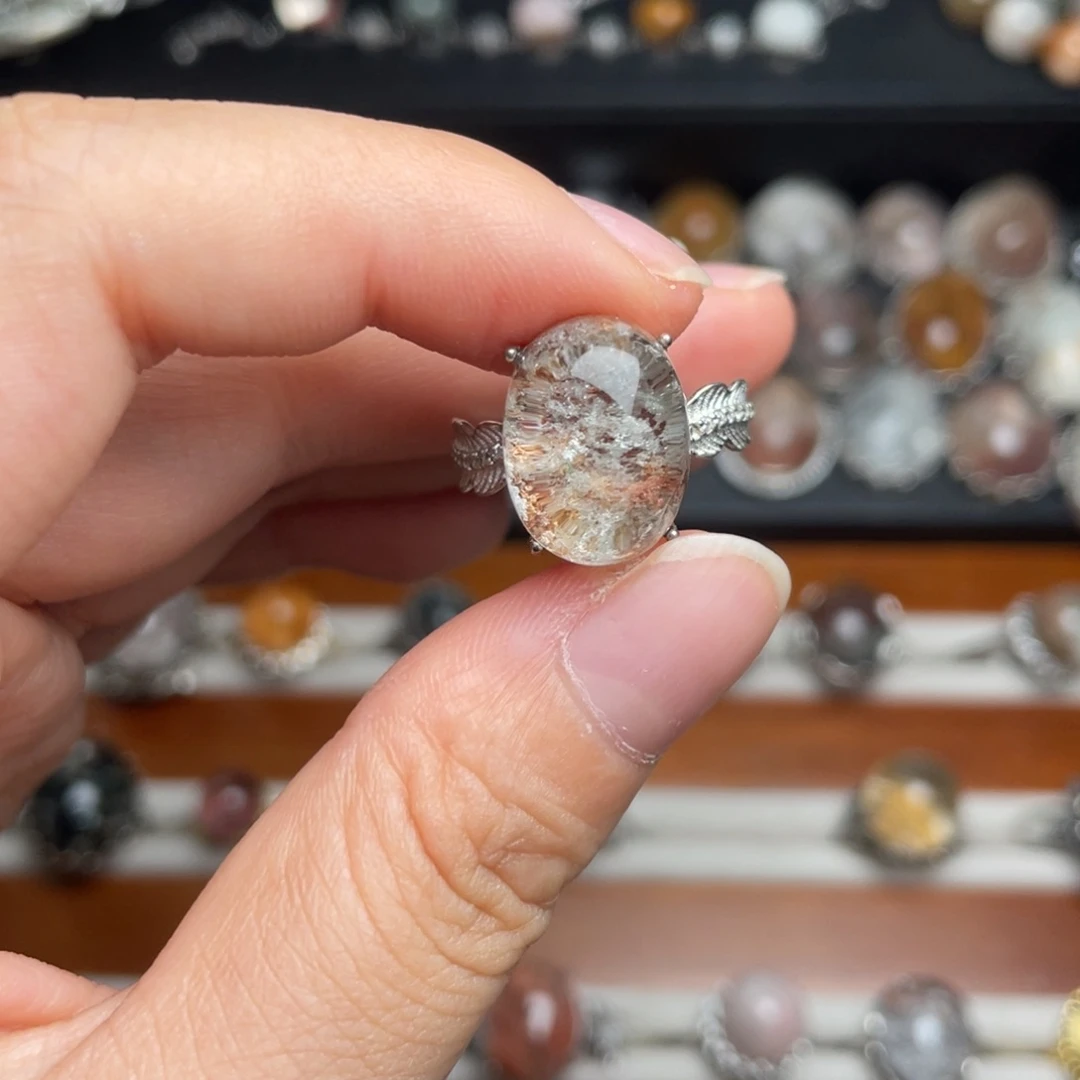 银S925镶嵌戒指水晶