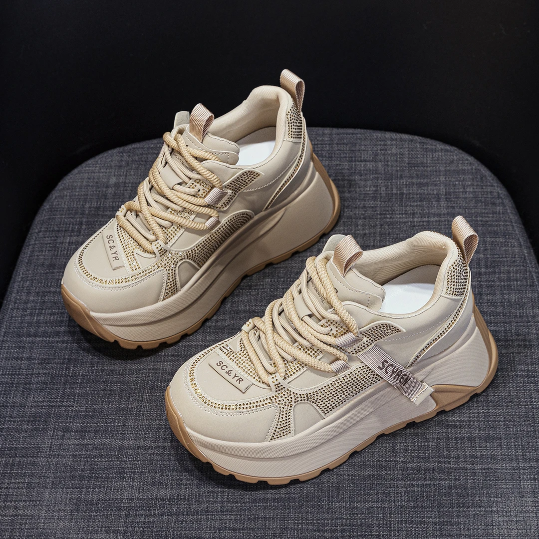 增高8.5cm老爹鞋女秋冬运动休闲鞋时尚休闲鞋厚款圆头休闲女鞋