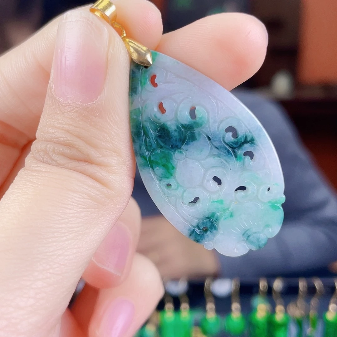 翡翠未镶嵌耳饰饰品