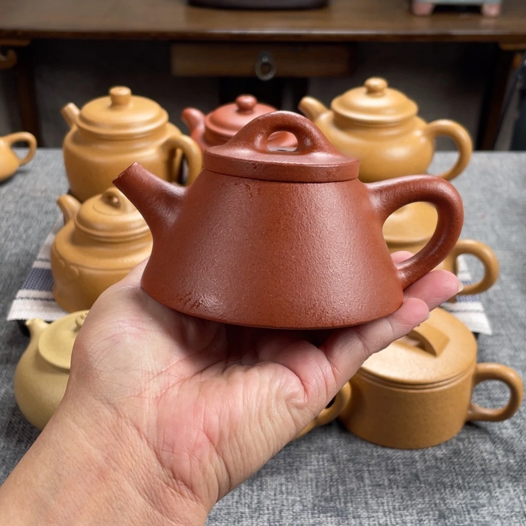 茶壶紫砂红降坡霸王瓢全手40目150