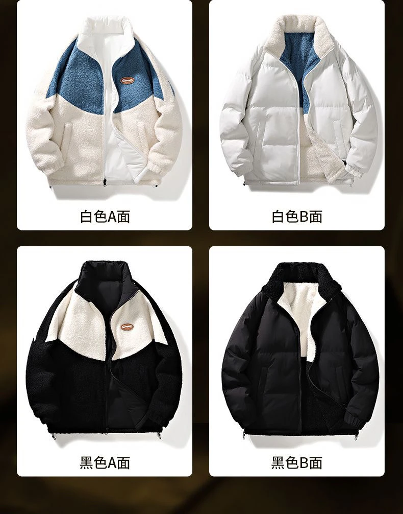 两面穿棉衣加厚防寒保暖棉服 男女同款