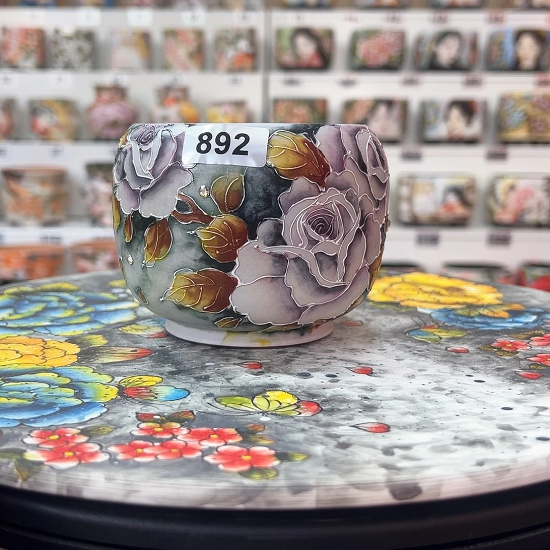 手绘陶瓷花盆口8.5