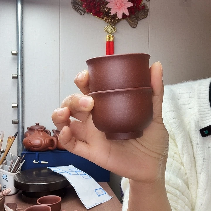 猎***击茶壶紫砂底槽清小杯60毫升