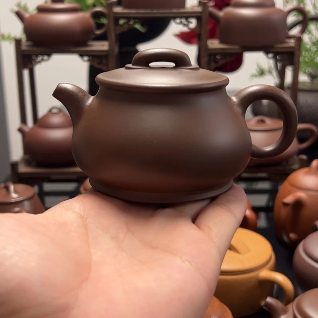 紫砂茶壶精工半手老紫泥儒相170cc