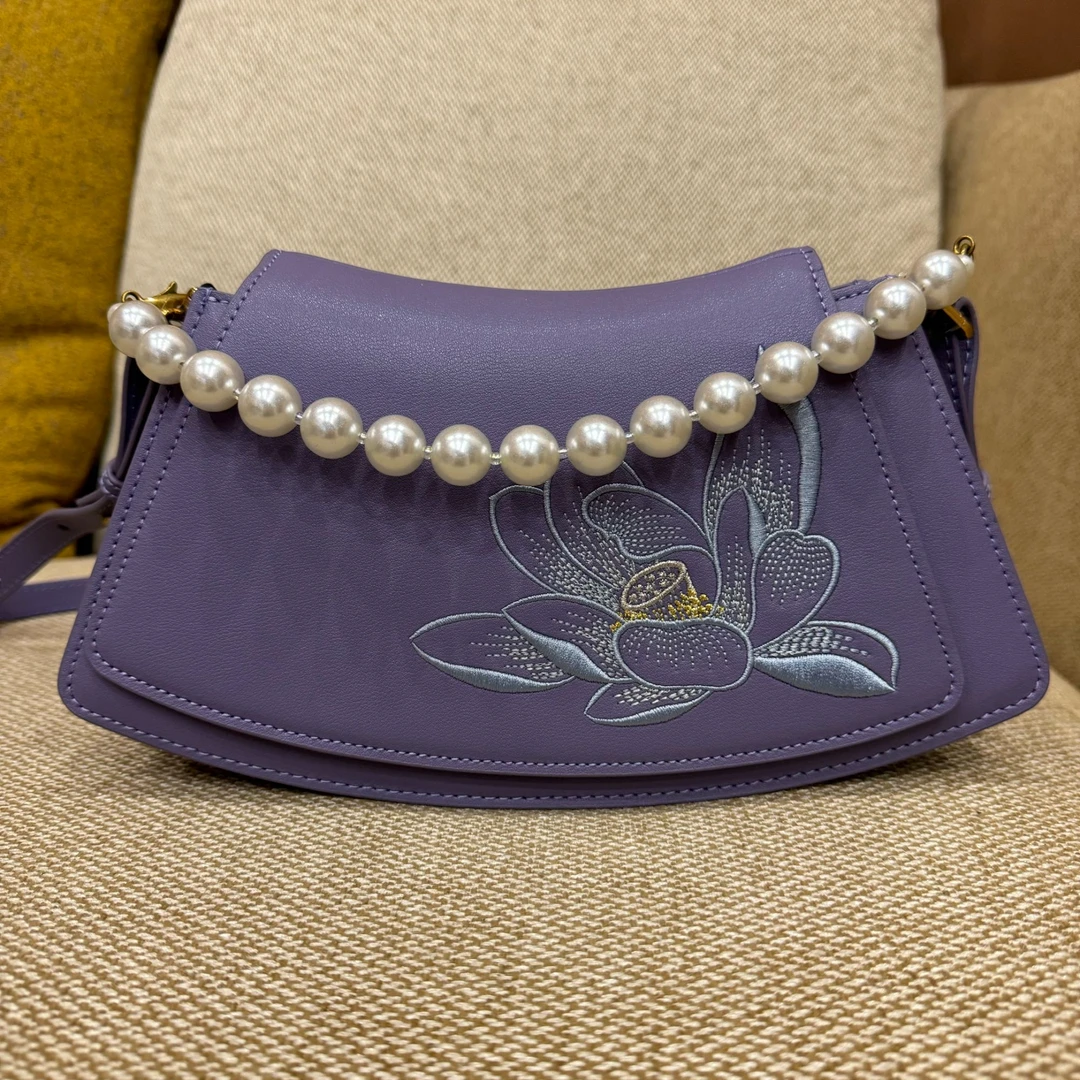 【美锦家】国风女款包包琼瑶 灰 紫XH-0220-M2