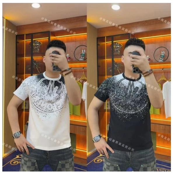 K863 秋冬墨染字母半袖 潮品精品男士T恤时尚男T恤潮款