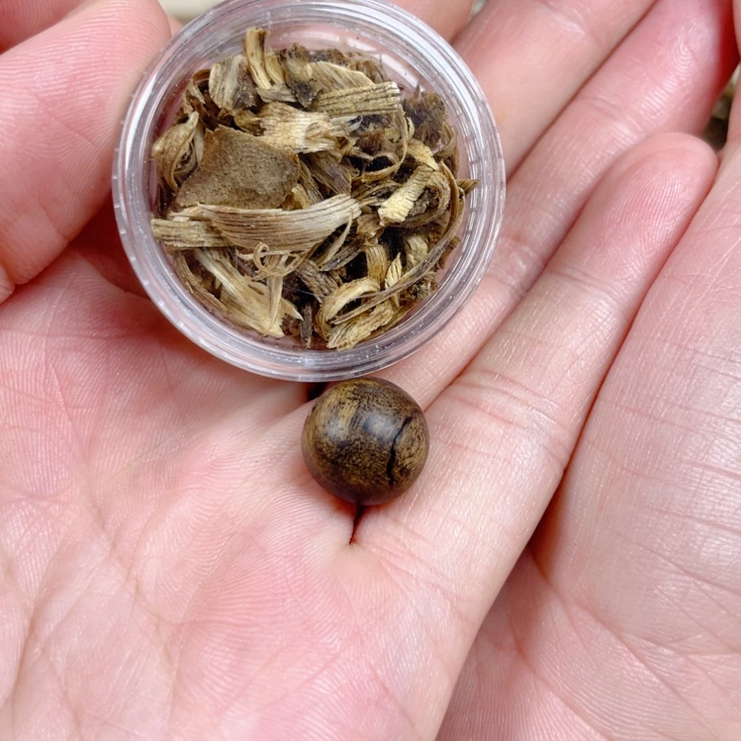 沉香碎屑沉香白*+越南芽庄白棋老料满瘤疤1.2单珠