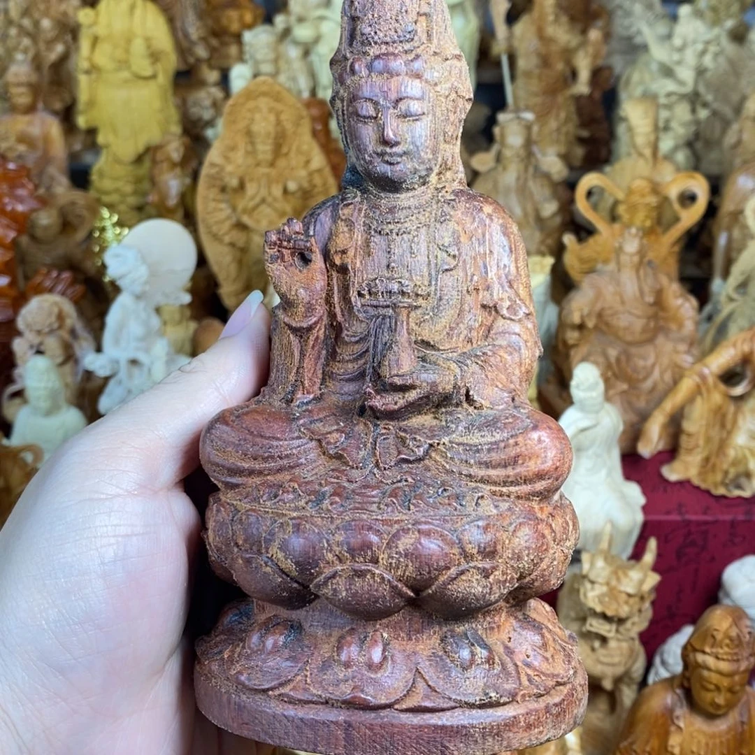 木微瑕16厘米净瓶观音花梨木