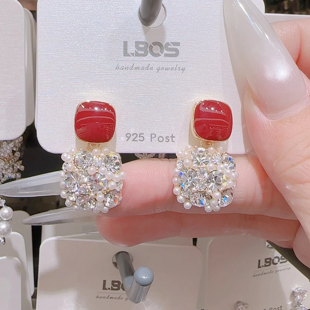 锆石铜合金925银耳环