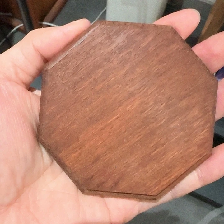 水晶玻璃吸管款木头杯垫