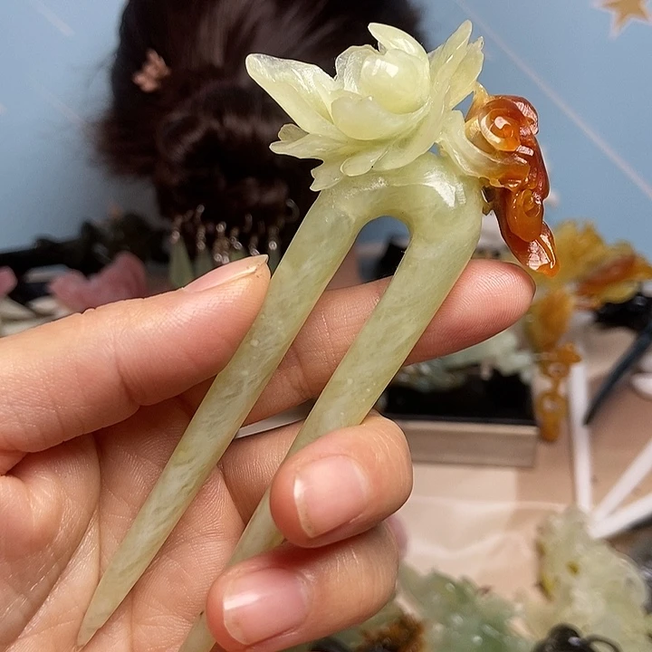 愿***心岫玉未镶嵌发簪发簪