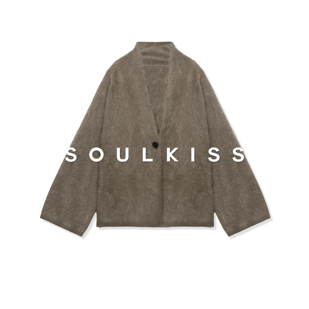 SOULKISS首发新品/限时7折 天赐恩物羊绒拉绒针织开衫