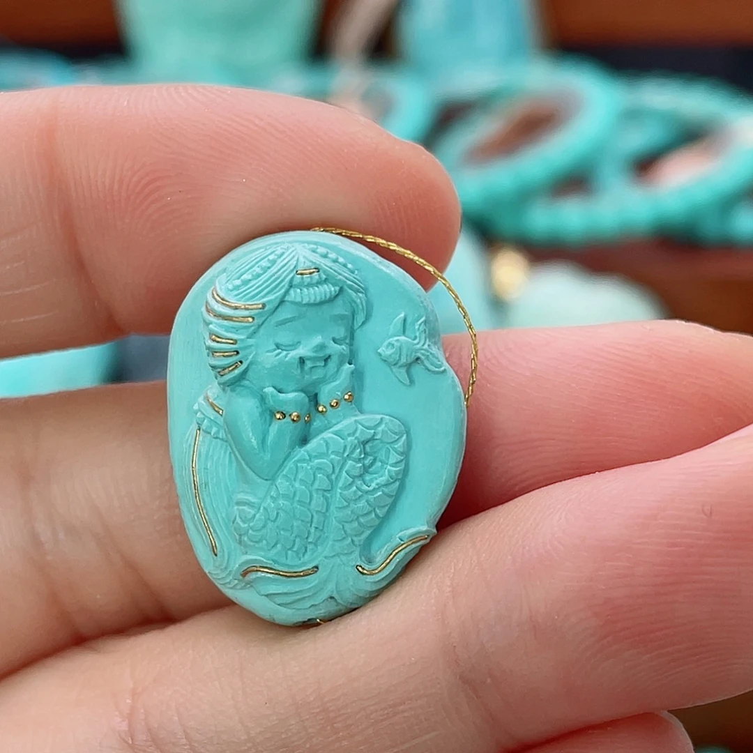 绿松石未镶嵌珠宝半成品