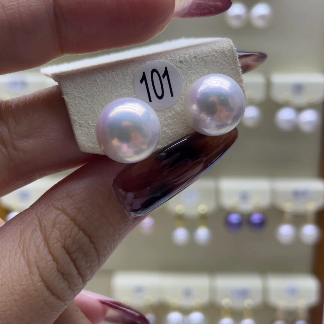 淡水珍珠耳饰18K金镶嵌