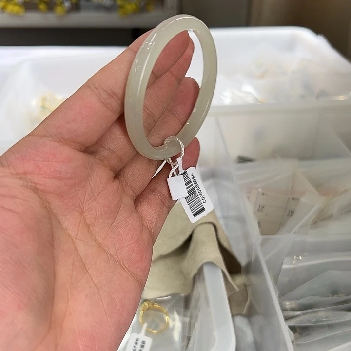 未镶嵌手镯和田玉白晴美人条C0060-55