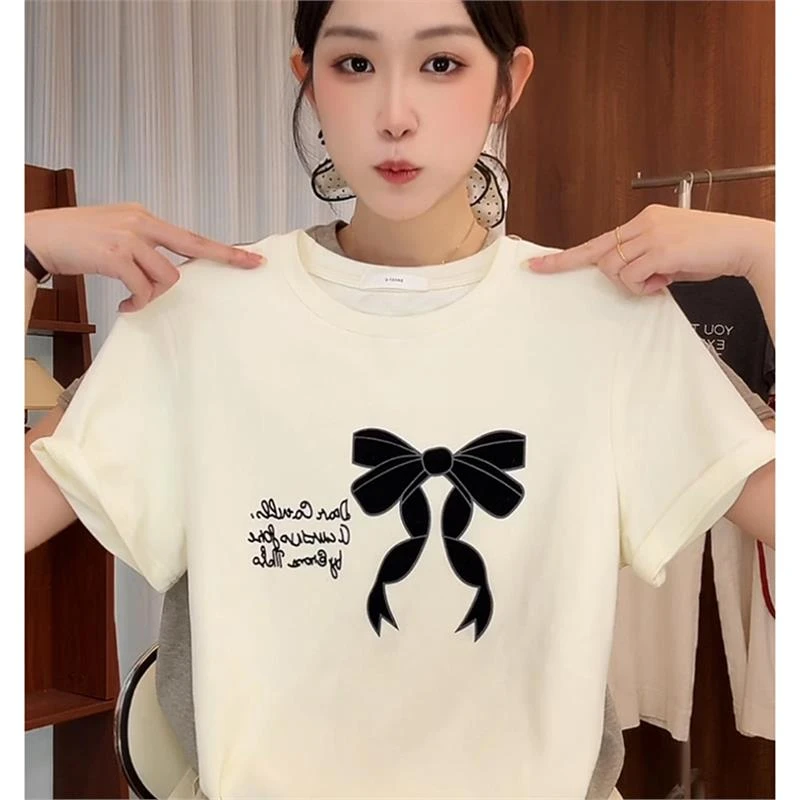 年女ins减龄恤新款体恤衫上衣气质超火2025时尚女装短袖夏季t韩版