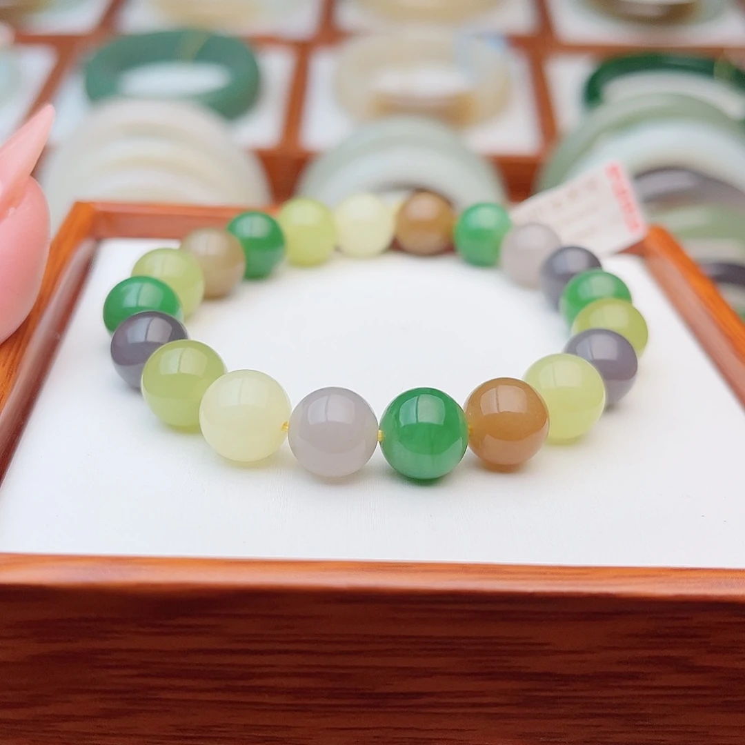 和田玉未镶嵌手链10mm