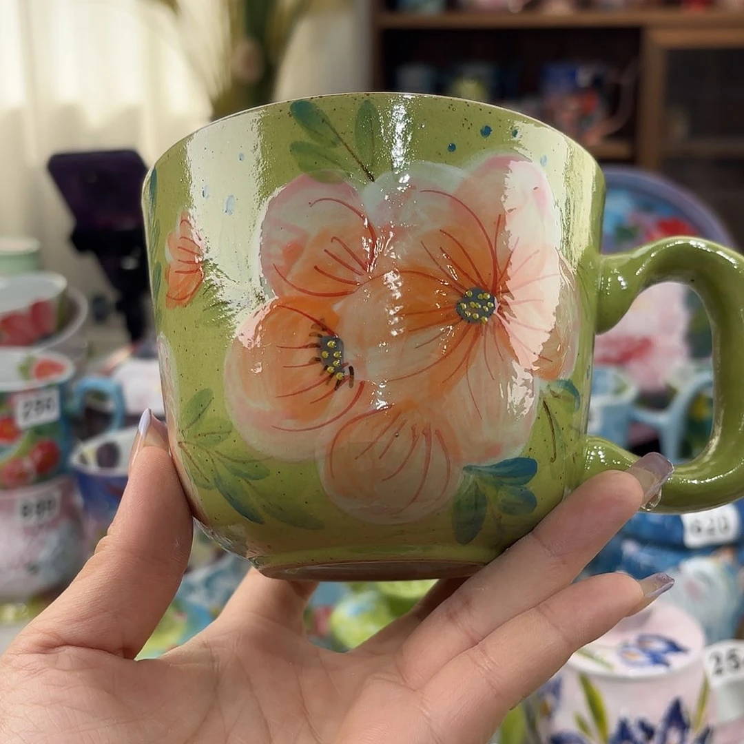 瓷片景德镇手绘高温釉下彩陶瓷茶具