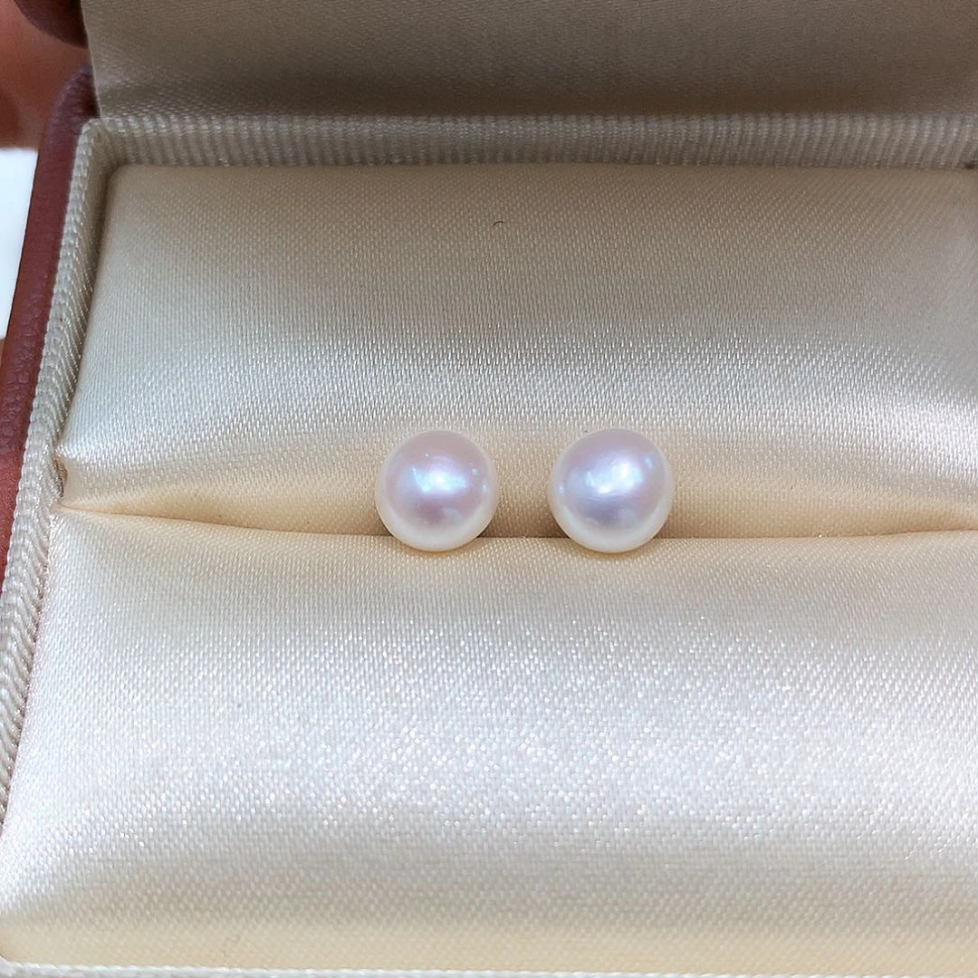 淡水珍珠耳饰银S925镶嵌