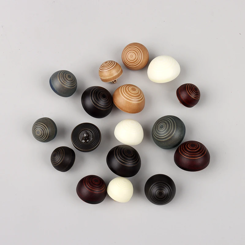 复古木纹树脂纽扣加厚实心蘑菇扣子男女西服毛衣开衫扣子