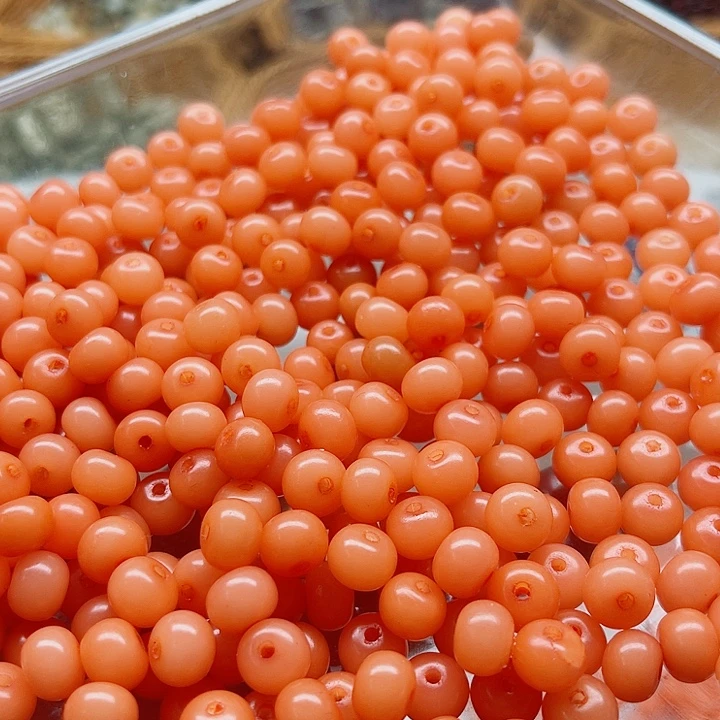 白玉菩提手串9-7橘色苹果200颗