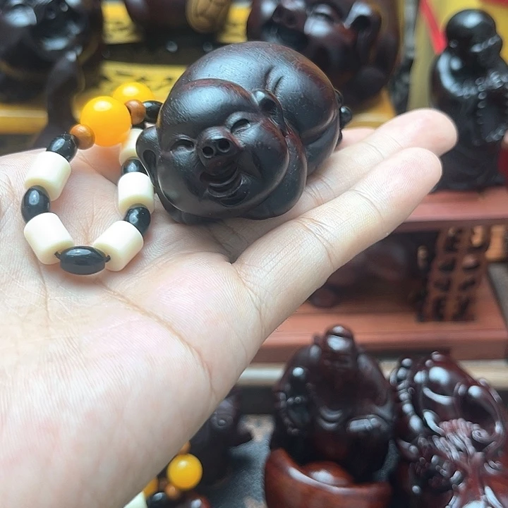 木紫檀红木雕刻福猪摆件